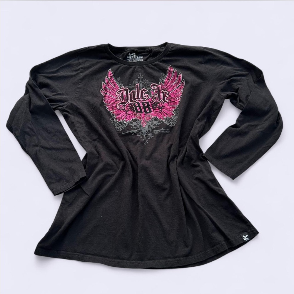 Dale Earnhardt Jr. black & pink long sleeve top